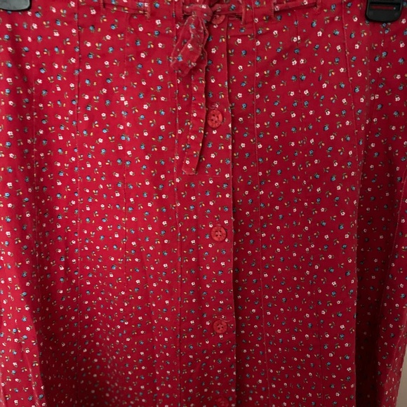Vintage red long skirt size Large - Picture 2 of 4
